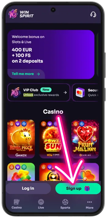 Big Bamboo 2 Slot casino sign up page